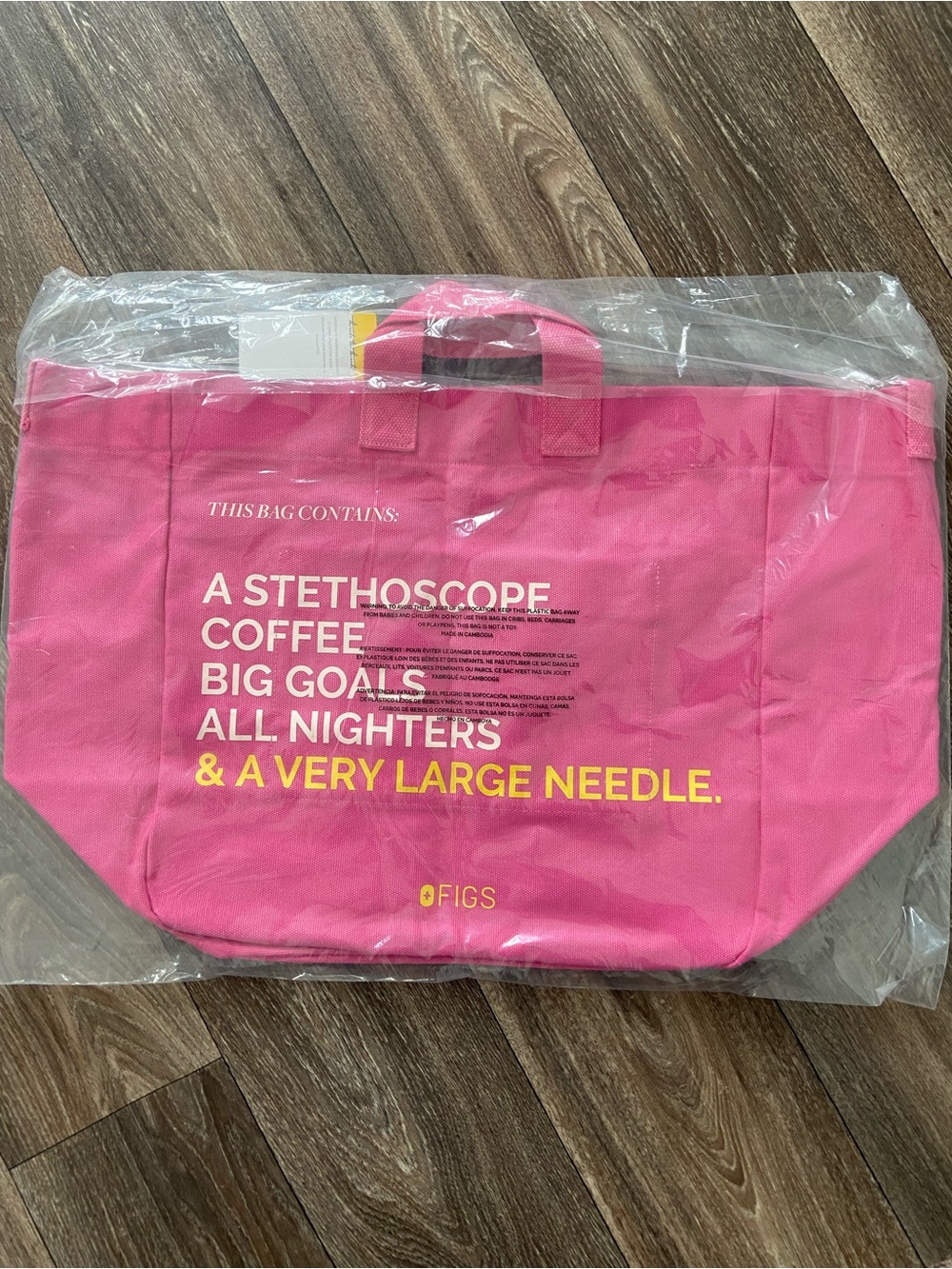 FIGS F*ing Pink A Very Large Needle Tote
